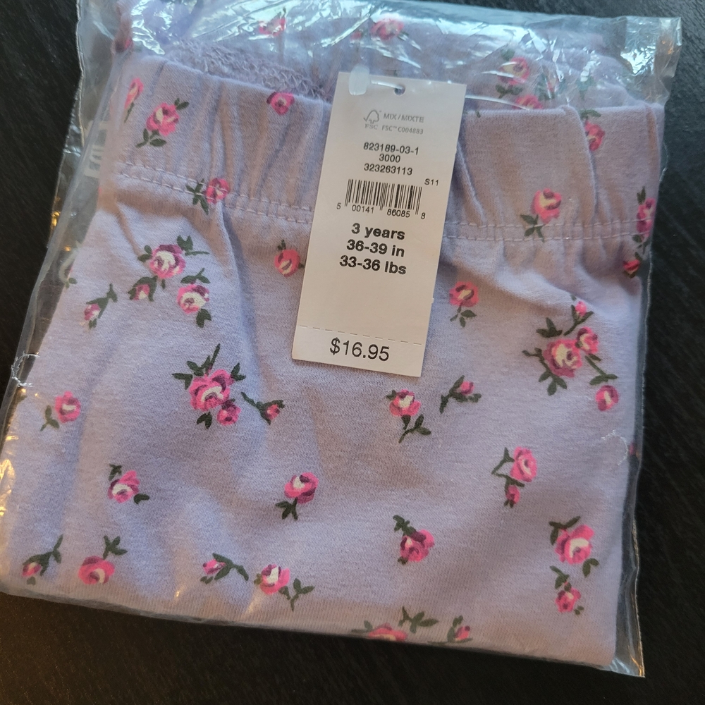 GAP Baby - Purple Floral Leggings - unopened - 3T -